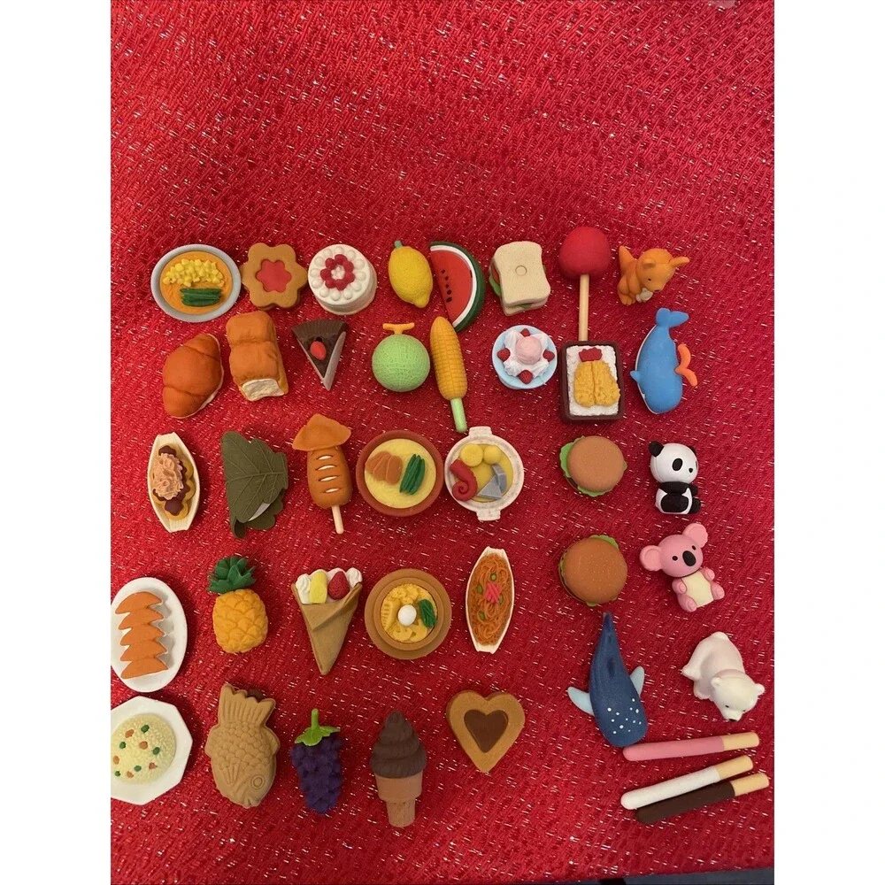 40 Japanese Iwako Erasers Mixed Food Animals  Products